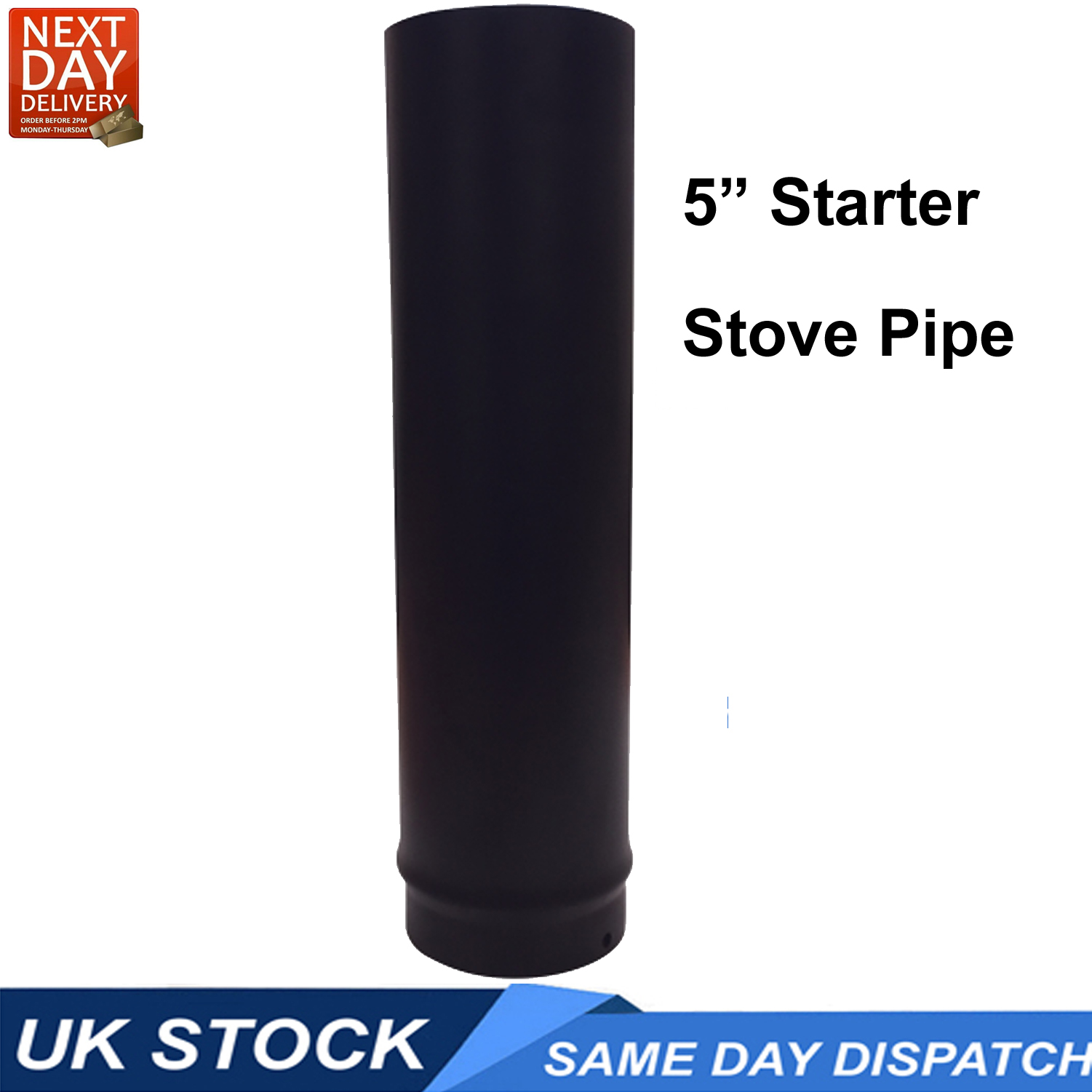 Chimney Pipe Starter Length Single Wall Diameter 5 inch 500mm Pipe Length - Image 2