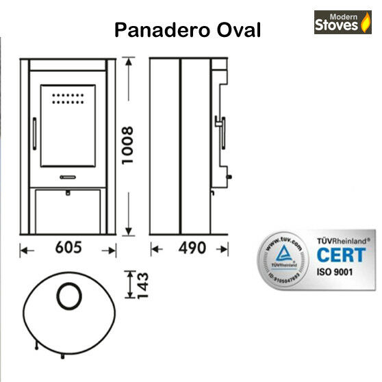 Oval 8.7kw Curved Contemporary Multi-fuel Wood Burning Stove - Image 2