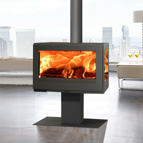 Harmony Tri Vision 10kw 3 Sided Contemporary Multi-fuel Wood Burning Stove - Image 2