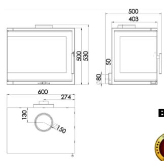 Wood Burning Multifuel Corner Inset Stove Panadero Hogar IZQ 8kw Wood Burner - Image 3