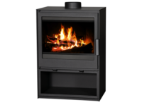Wood Burning Multifuel Stove Direct Air Top or Rear Flue Exit Cube Wood Store - Image 3