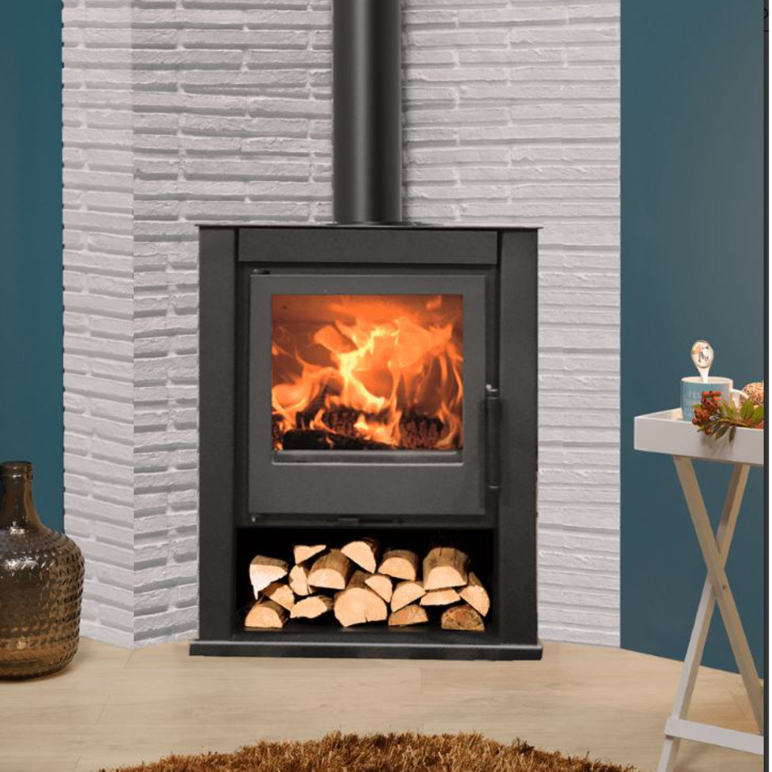 Sagres Corner Wood Burning Multi Fuel Stove 5.5kw Panadero - Image 3