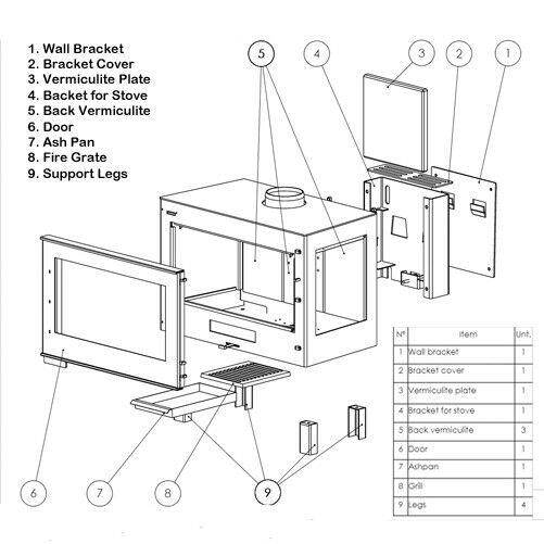 Java Tri Vision "WALL HUNG" 10kw 3 Sided Wood Burning Multi-Fuel Stove - Image 4