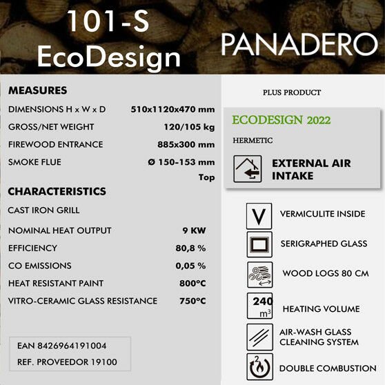 Panadero 101-S Inset 9kw Fire / Stove ( Multi-fuel) Wood Burner - Image 4