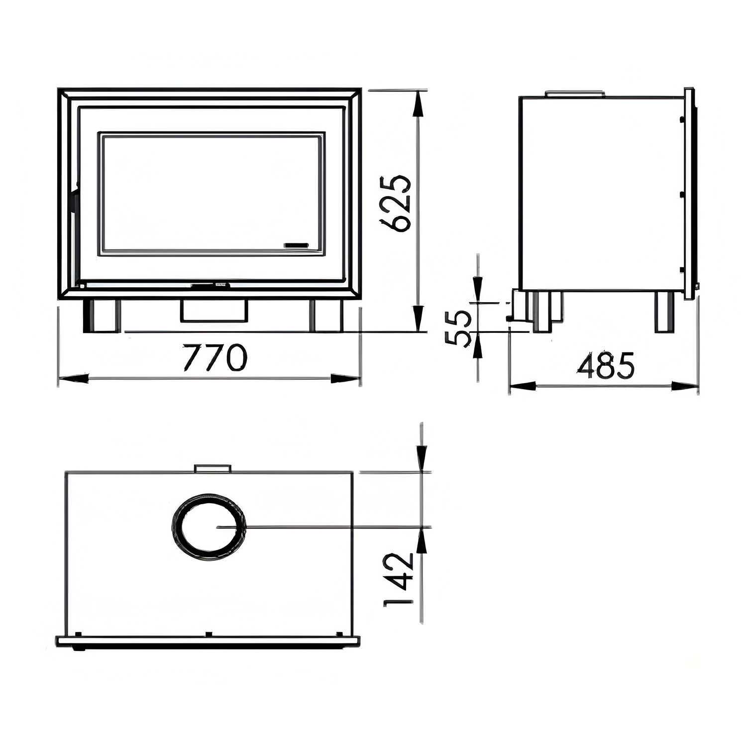 Panadero 820-S Inset 10kw Fire / Stove ( Multi-fuel) Wood Burner - Image 4