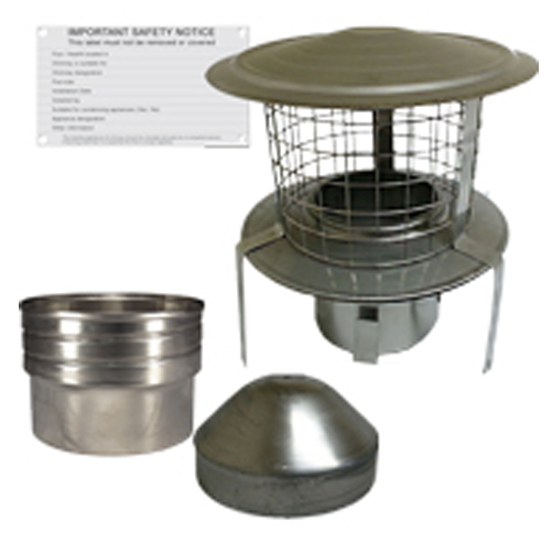 Flexible Flue Liner Fitting Kit 603 Including Pot Hanging Cowl, Nose Cone, Single To Flex Adapter - Image 7
