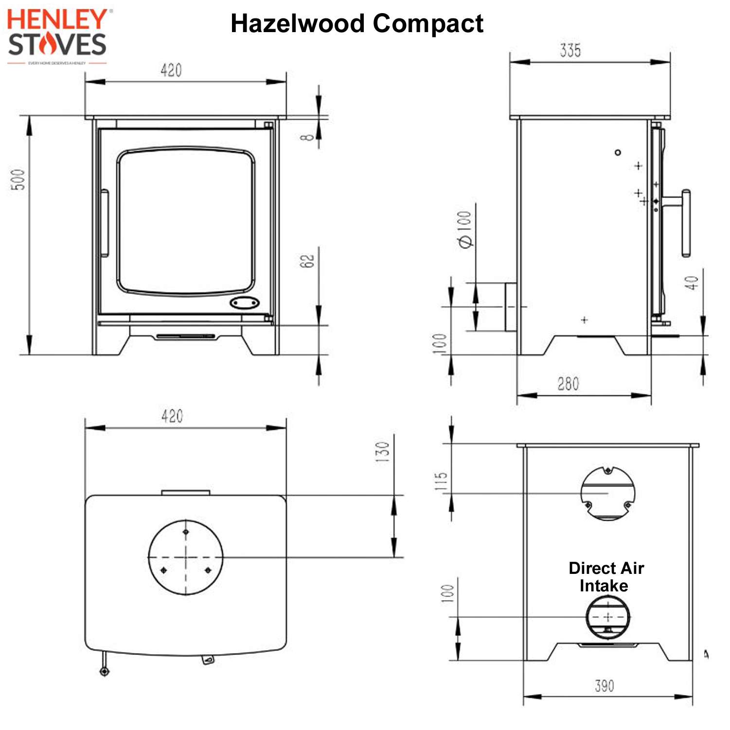 Wood Burning Stove Henley Hazelwood Compact - Defra Approved Wood Burner - Image 5