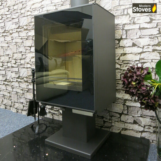 Rhyton Stove 12kw Contemporary Wood Burning Multi-Fuel With Pedestal Stand - Image 4