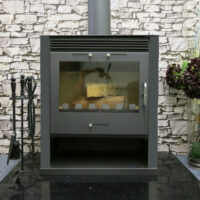 Wood Burning Stove 16kw Ruben With Black Sides Multi-fuel Log Burner - Image 2