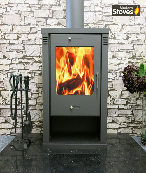 Vision 10kw 3 Sided Contemporary Multi-fuel Wood Burning Stove - Image 2
