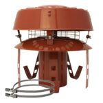 Flue Terminal - Terracotta Pot Hanger with anti down draught cowl 5" (125mm)