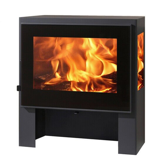 Capri Tri Vision 3 Sided Wood Burning Multi-Fuel Stove With Edge to Edge Glass Door 9kw - Image 5