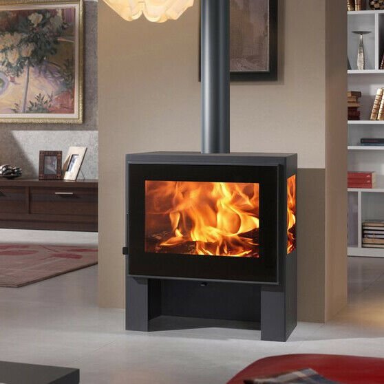 Capri Tri Vision 3 Sided Wood Burning Multi-Fuel Stove With Edge to Edge Glass Door 9kw - Image 2
