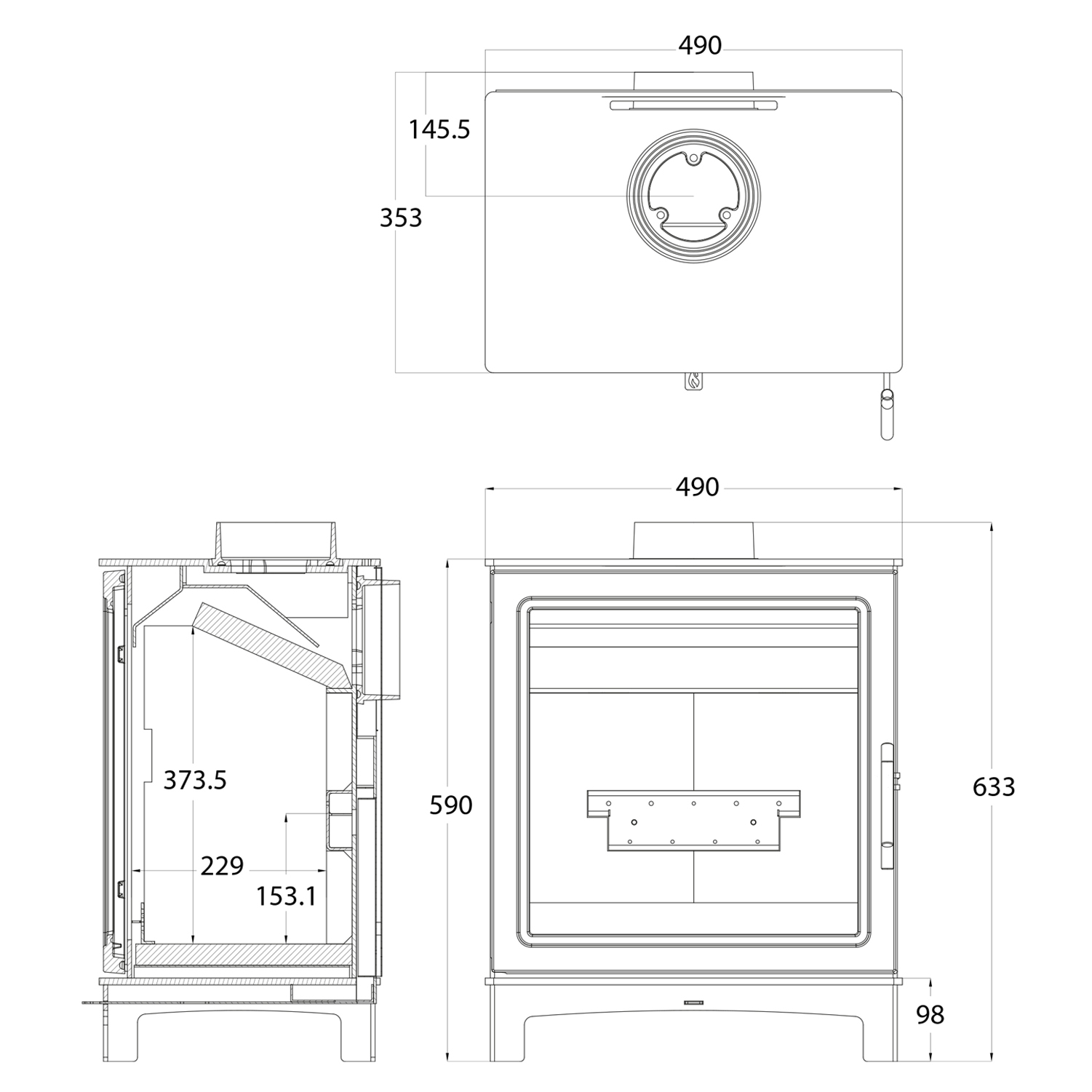 Wood Burning Stove Grisedale 5kw Defra Certified - Image 5