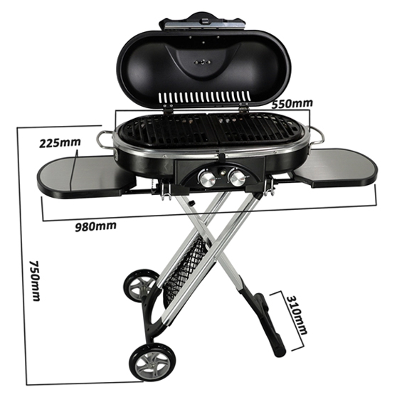 BBQ Portable Gas Folding 2 Burners High Quality Ideal for Camping, Easy To Store - Image 5