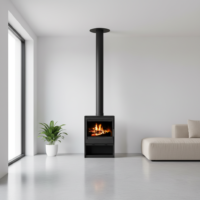 Wood Burning Multifuel Stove Direct Air Top or Rear Flue Exit Cube Wood Store - Image 4