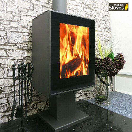 Rhyton Stove 12kw Contemporary Wood Burning Multi-Fuel With Pedestal Stand - Image 6