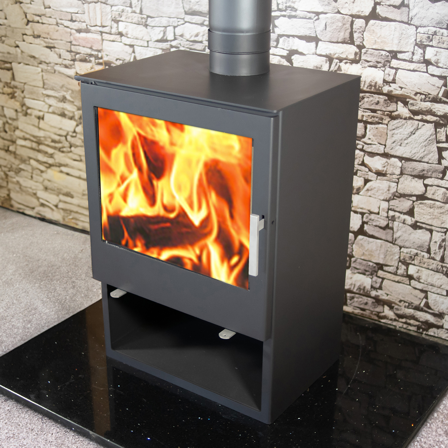 Wood Burning Multi-Fuel Stove Modena Lux 10kw Modern Stoves - Image 2