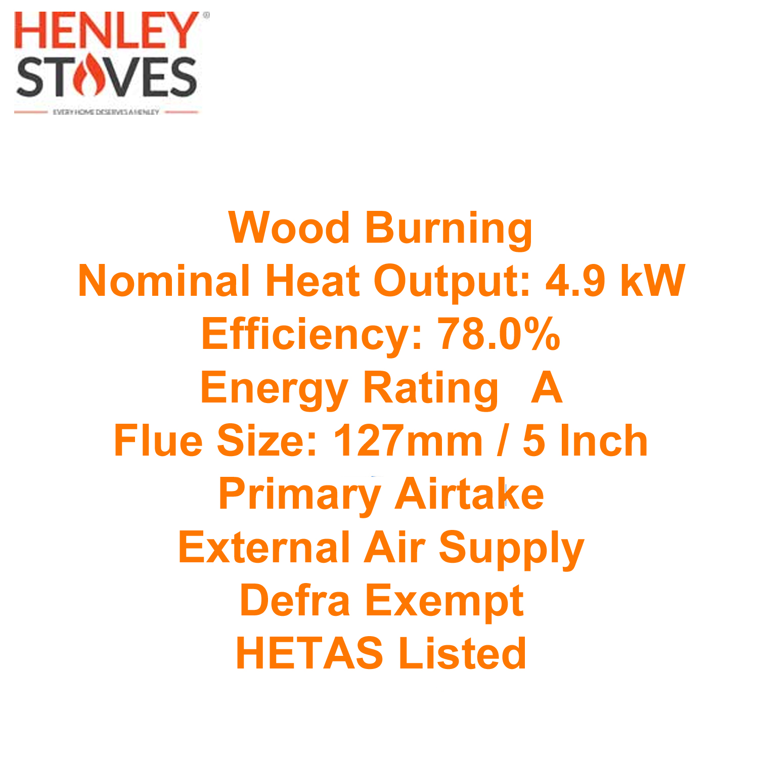Henley Hazelwood Landscape 5kw Defra Approved Wood Burning Stove - Image 3