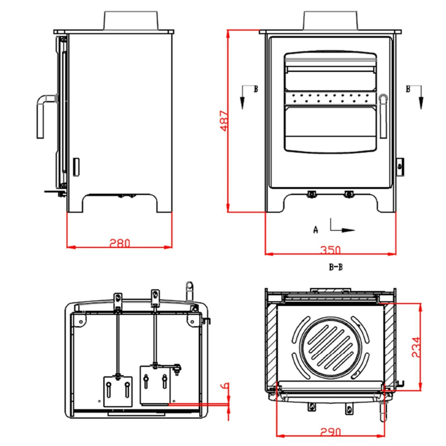 Solway Small Wood Burning Multi-Fuel Stove 5kw Defra Approved - Image 3