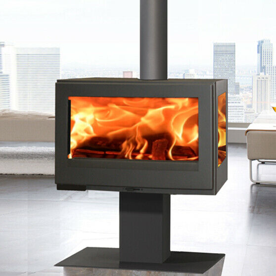 Harmony Tri Vision 10kw 3 Sided Contemporary Multi-fuel Wood Burning Stove