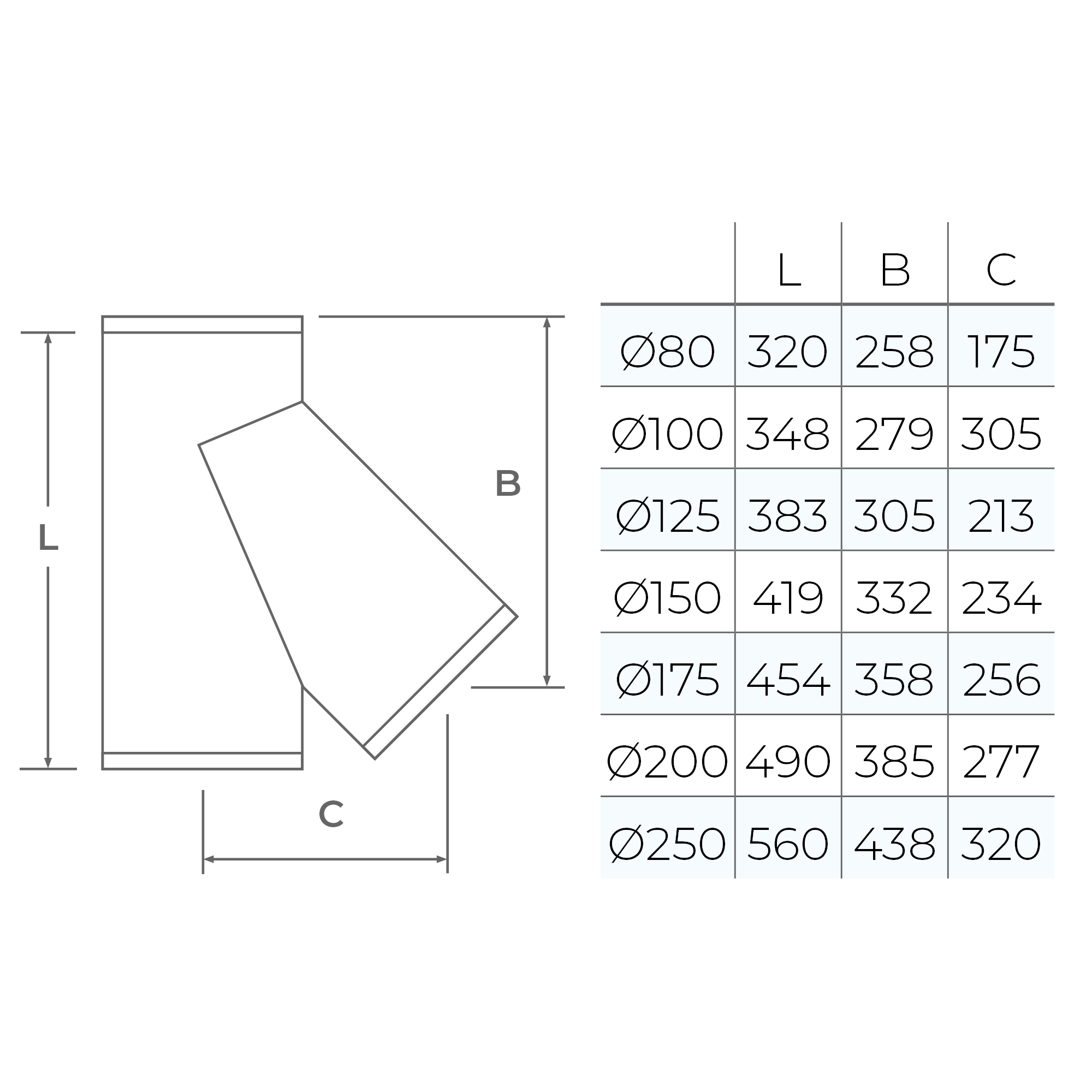135 Degree Tee Twin Wall Flue 5 inch TwPro - Image 2