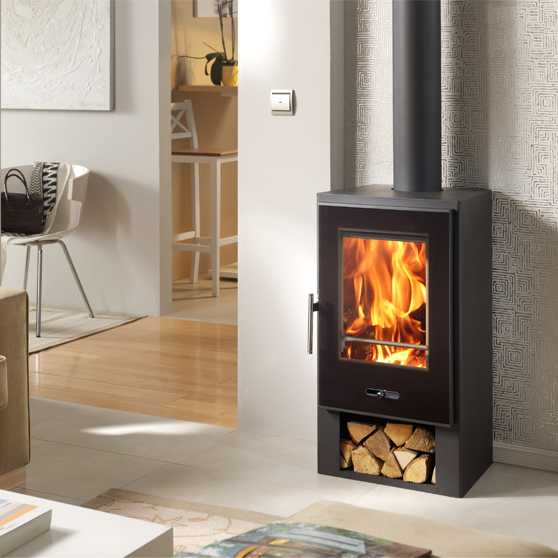 Andes 10kw Contemporary Wood Burning Multi-Fuel Stove With Edge to Edge Glass Door - Image 4