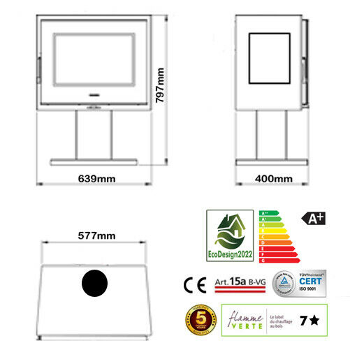 Loire / Atlantic Tri Vision 10kw 3 Sided Wood Burning Multi-Fuel Stove - Image 3