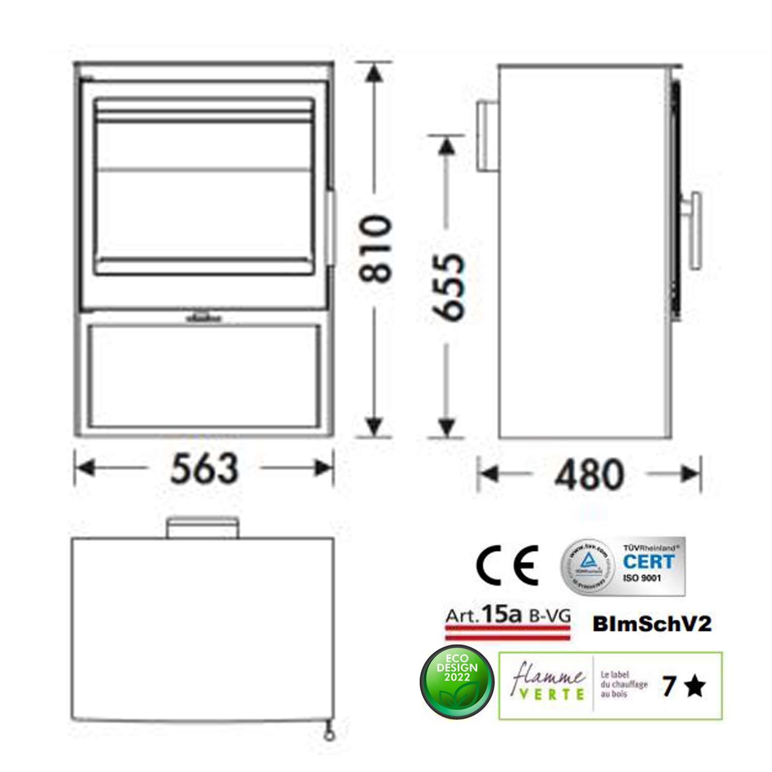 Panadero Saphir 7kw Wood Burning Mulifuel Stove - Image 3