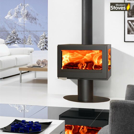 Mistral Tri Vision 10kw 3 Sided Contemporary Multi-fuel Wood Burning Stove - Image 3