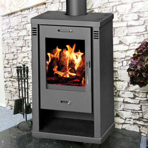 Multi-fuel Wood Burning Stove Verona 12kw with Log Store