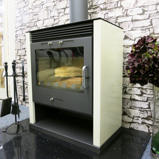 Ruben BO WHITE Un-Vented 21kw Contemporary Multi-fuel Wood Burning Stove with Back Boiler For Central Haring / Hot Water - Image 4