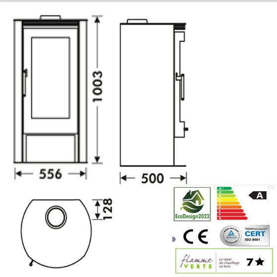 Wood Burning Multi-fuel Contemporary Stove Deltas 8kw Curved - Image 3
