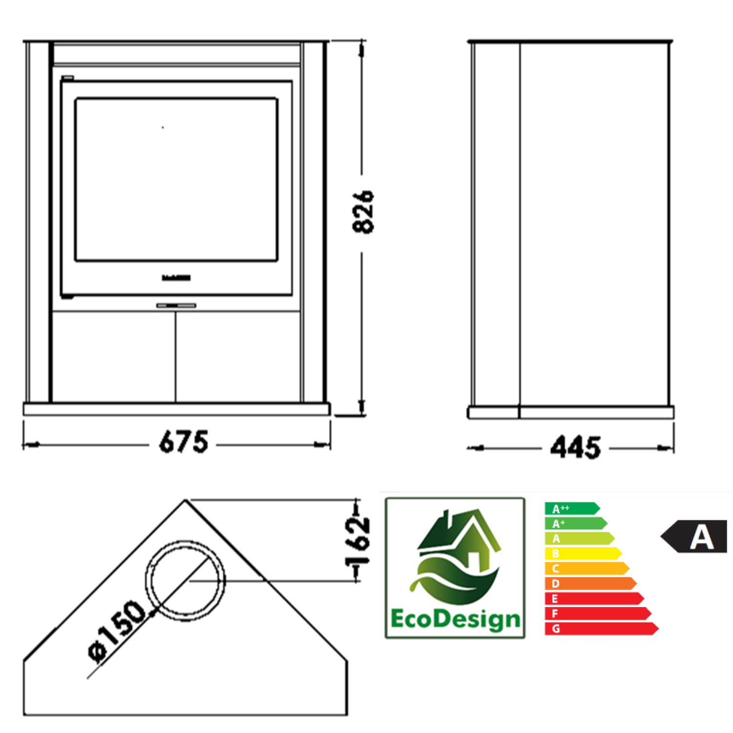 Panadero FARO 7kw nominal output, 10kw maximum output, Corner Multi-Fuel, Wood Burning Contemporary Stove - Image 2