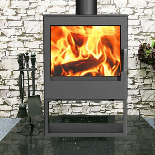 Wood Burning Stove Modena Vision 10kw 3 Sided Contemporary Multi-fuel - Image 2