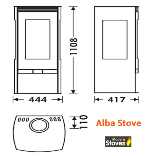 Alba 10kw Sand Stone - 3 Sided Wood Burning Multi-Fuel Stove - Image 3