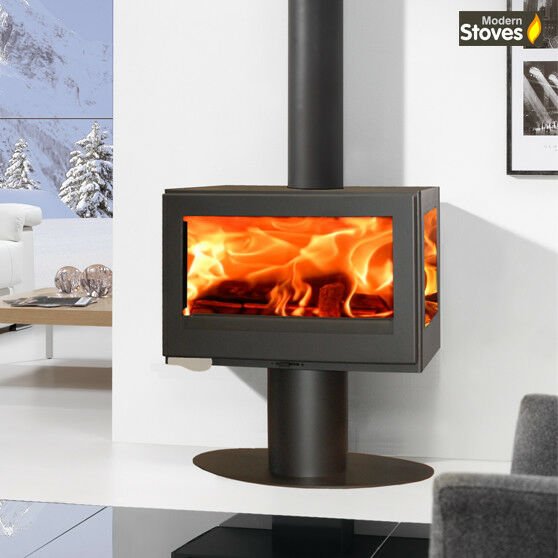 Mistral Tri Vision 10kw 3 Sided Contemporary Multi-fuel Wood Burning Stove - Image 2