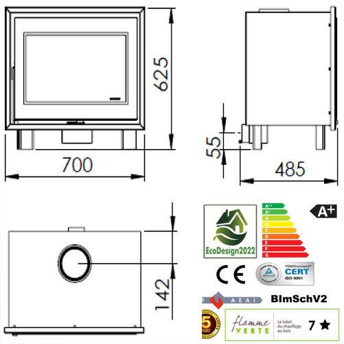 Panadero 720-S Inset 10kw Fire / Stove ( Multi-fuel) Wood Burner - Image 4