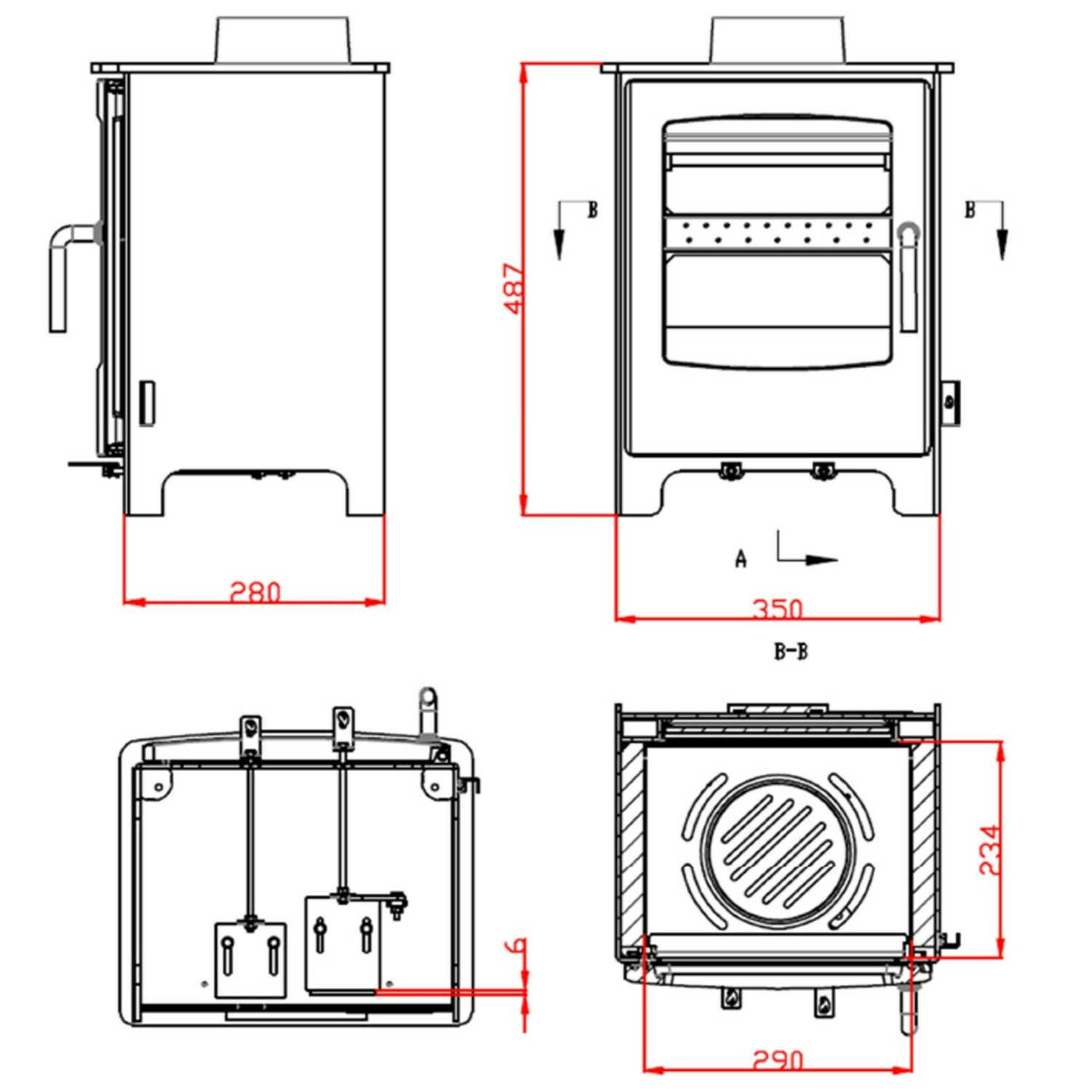 Solway 8kw Contemporary Wood Burning Multi-Fuel Stove, DEFRA Approved, Maximum Output 10kw - Image 3