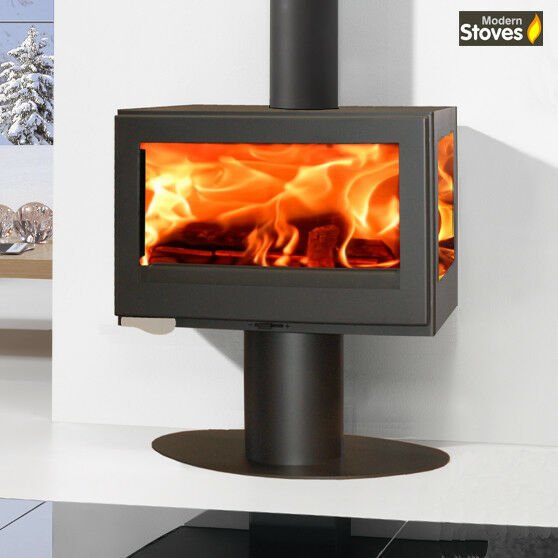 Mistral Tri Vision 10kw 3 Sided Contemporary Multi-fuel Wood Burning Stove