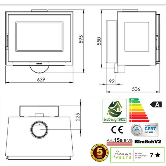Java Tri Vision "WALL HUNG" 10kw 3 Sided Wood Burning Multi-Fuel Stove - Image 3