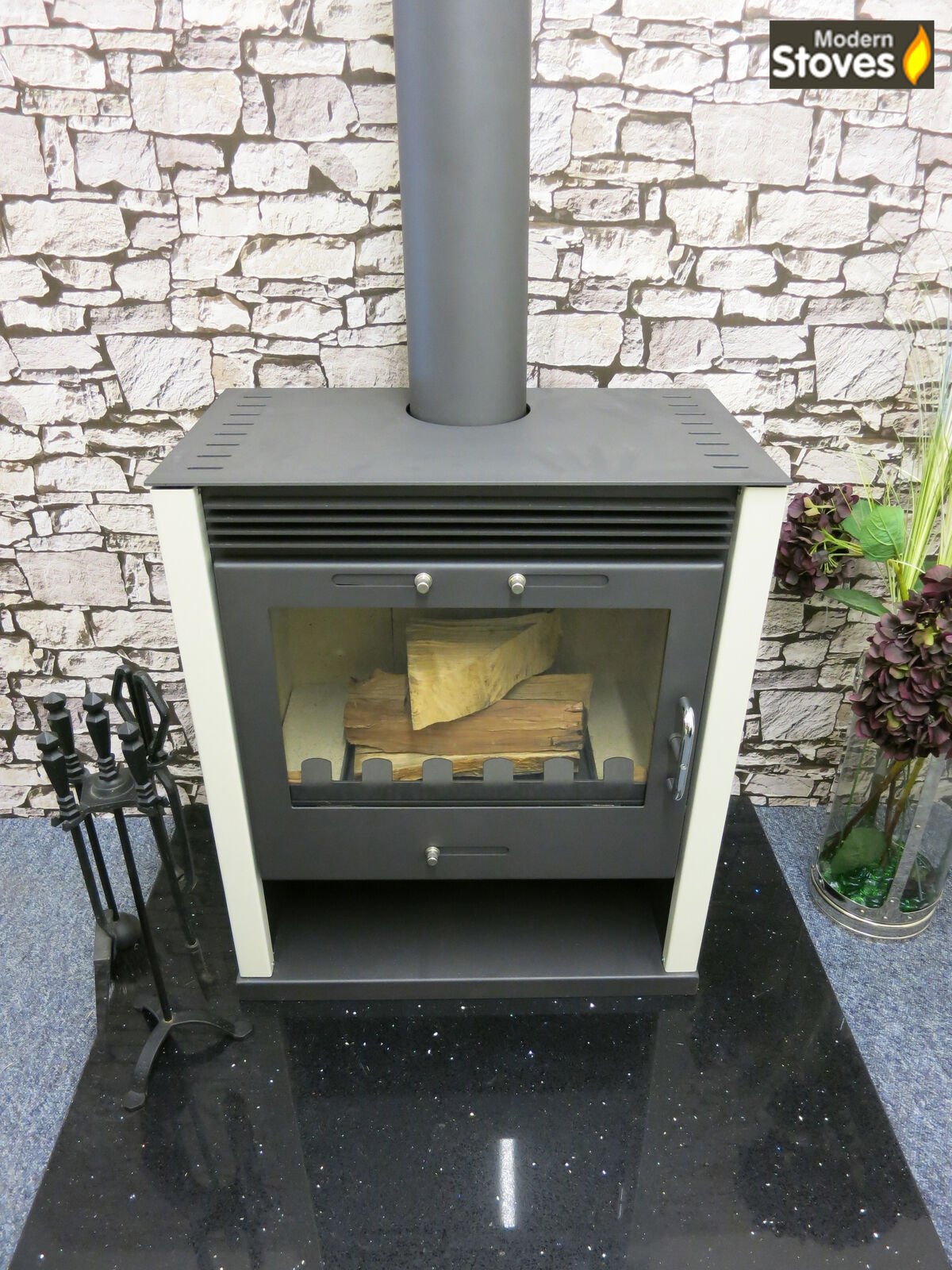 Ruben White 16kw Contemporary Multi-fuel Wood Burning Stove - Image 4