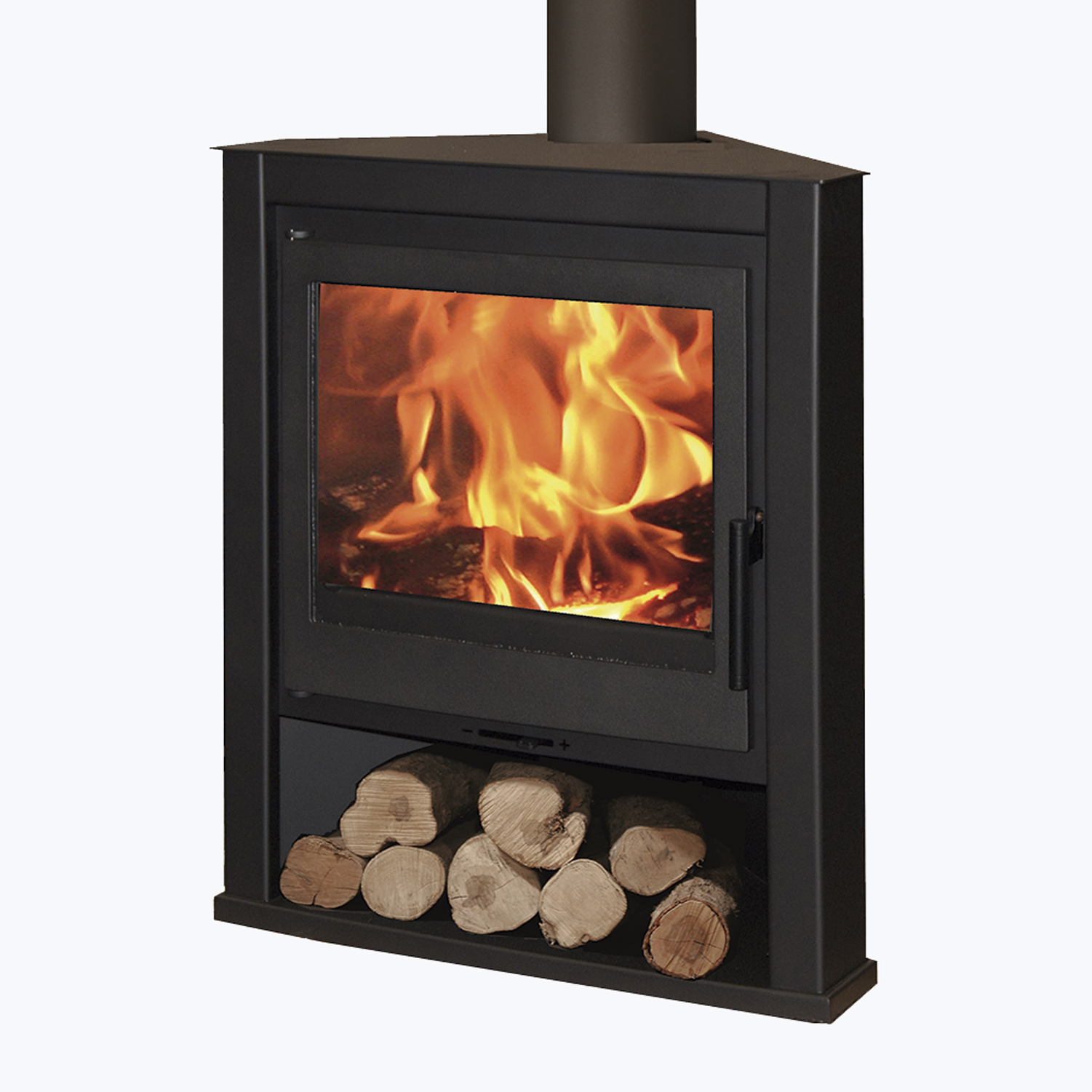 Panadero FARO 7kw nominal output, 10kw maximum output, Corner Multi-Fuel, Wood Burning Contemporary Stove - Image 3