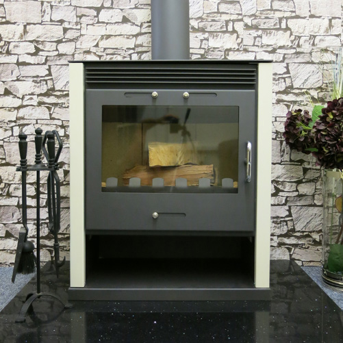 Ruben BO WHITE Un-Vented 21kw Contemporary Multi-fuel Wood Burning Stove with Back Boiler For Central Haring / Hot Water - Image 3