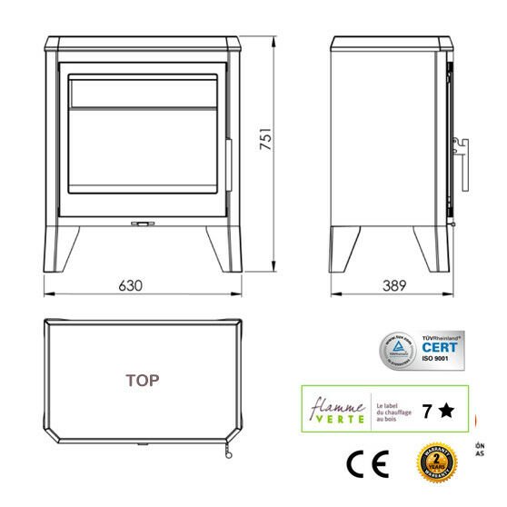 Chambery 10kw Dual Burn Multi-fuel Wood Burning Stove - Image 5