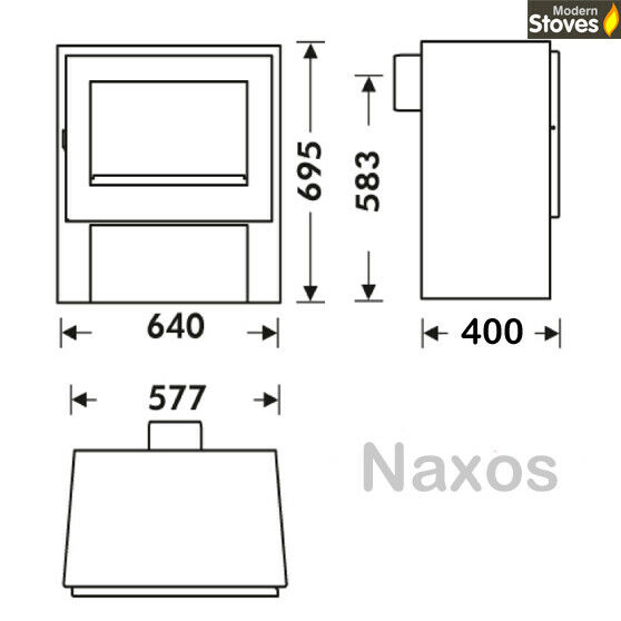 The Naxos 10kw Wood Burning - Multi-fuel Stove on a stand - Image 4