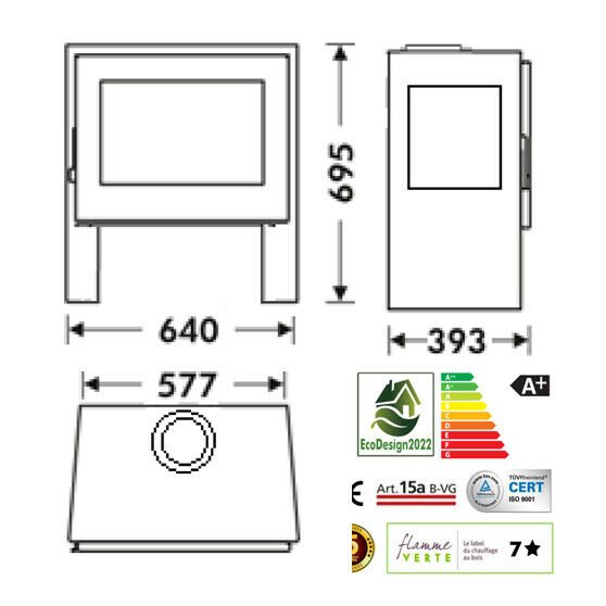 Capri Tri Vision 3 Sided Wood Burning Multi-Fuel Stove With Edge to Edge Glass Door 9kw - Image 3