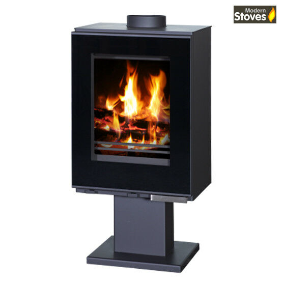 Rhyton Stove 12kw Contemporary Wood Burning Multi-Fuel With Pedestal Stand - Image 3