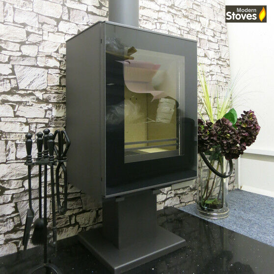 Rhyton Stove 12kw Contemporary Wood Burning Multi-Fuel With Pedestal Stand - Image 7