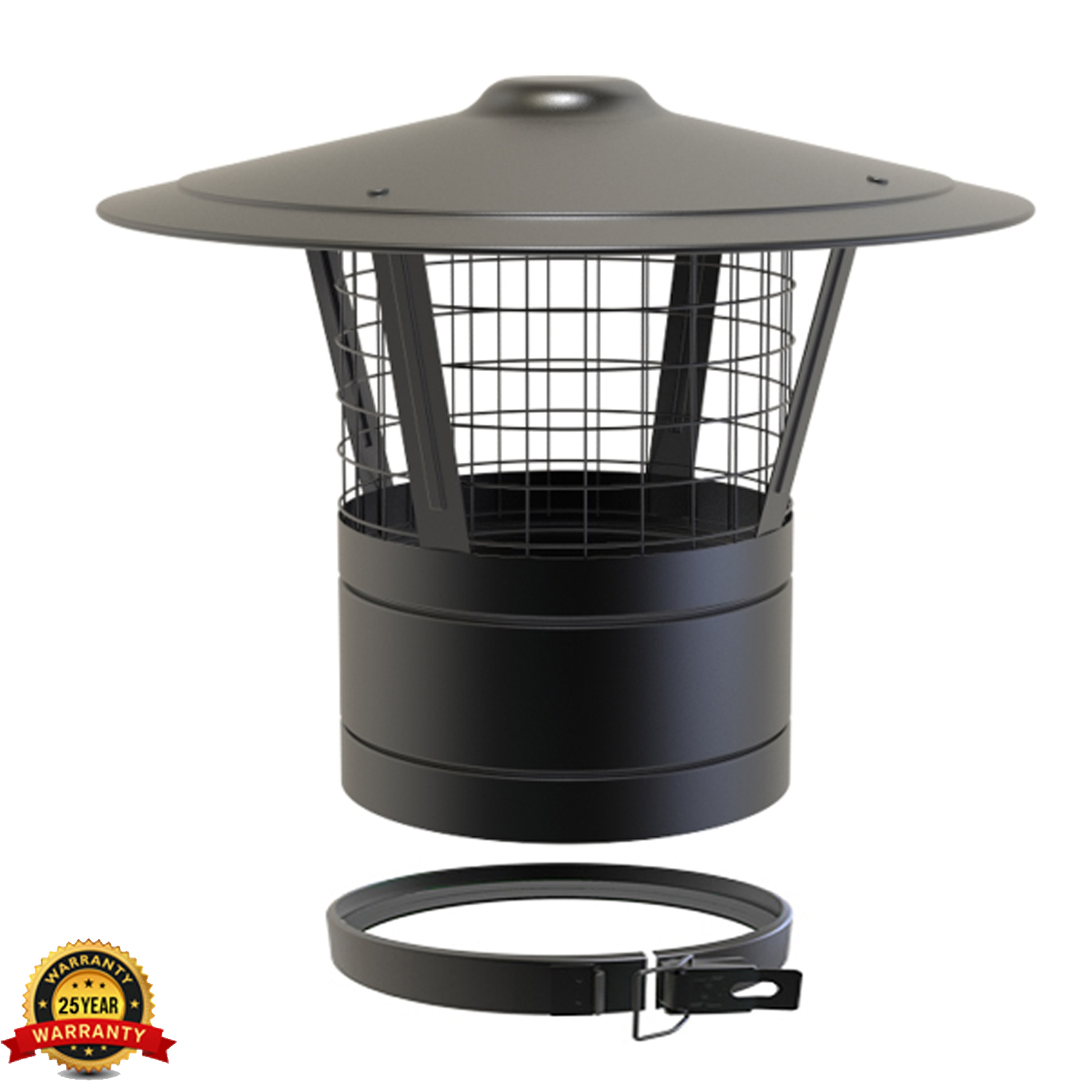 Rain Cap with Mesh Twin Flue (5 inch) TwPro